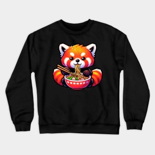 Funny Red Panda Eating Ramen Crewneck Sweatshirt